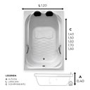 Ver imagem 3 de Banheira Dupla Hortênsia Imersão em Acrílico - 127v