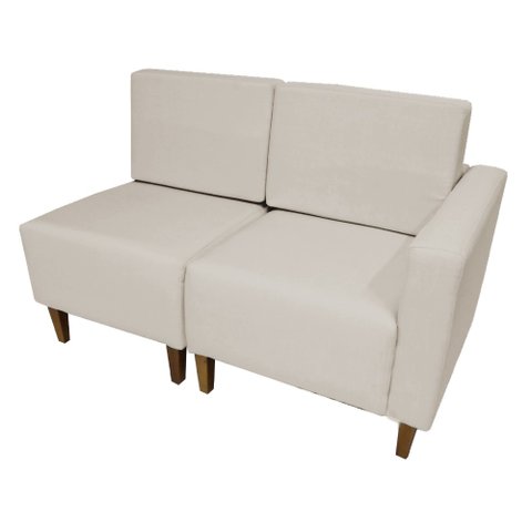 Poltrona Decorativa Alicia Lado Esquerdo Suede Bege Pés Madeira Ms Decor