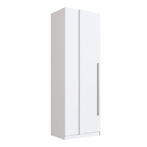 Módulo Guarda-Roupa Canto Reto 1 Porta 80cm MDF Integrato Branco