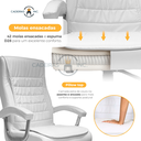 Ver imagem 2 de Kit 2 Cadeiras de Escritório Presidente Alta Big Confortável Molas Ensacadas Pillow Top Branca