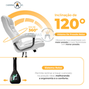 Ver imagem 3 de Kit 2 Cadeiras de Escritório Presidente Alta Big Confortável Molas Ensacadas Pillow Top Branca