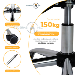 Kit 2 Cadeiras de Escritório Presidente Alta Big Confortável Molas Ensacadas Pillow Top Branca - 5