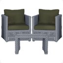 Ver imagem 1 de Mesa e 2 Poltronas Madri Corda Náutica Estofado 13 Trama Prata