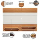 Ver imagem 3 de Painel para Tv 65 Pol Suspenso 220cm 2 Nichos Hexagon D03 Off White Freijó - Lyam Decor