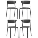 Ver imagem 1 de Kit 4 cadeira fixa Bit preta fk