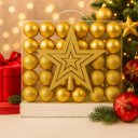 Ver imagem 6 de Kit 60 Bolas Dourado Natal Lisas/Foscas/Glitter c/ Ponteira Enfeite