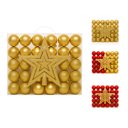 Ver imagem 1 de Kit 60 Bolas Dourado Natal Lisas/Foscas/Glitter c/ Ponteira Enfeite