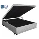 Ver imagem 2 de Cama Box Baú Casal Suede Cinza 138x188x35