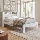 Ver imagem 4 de Guarda Roupa Bélgica 2 Portas e Cama Casal Invicta Branco Brilho - Santos Andirá