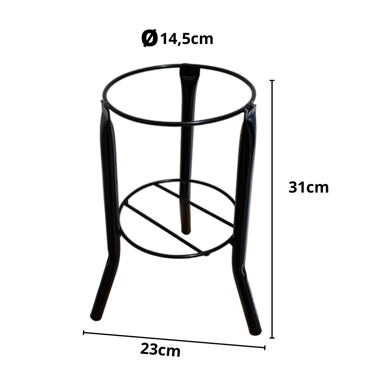 Suporte Tripé de Ferro para Bacias e Plantas de Chão 14cm - 2