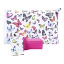 Ver imagem 1 de Jogo De Lençol Estampado Solteiro 02 Peças Borboletas Pink