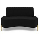 Ver imagem 5 de Sofá 2 Lugares 135cm Pés Aço Dourado Tamar Veludo Preto Z08 - Mpozenato