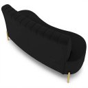 Ver imagem 7 de Sofá 2 Lugares 135cm Pés Aço Dourado Tamar Veludo Preto Z08 - Mpozenato