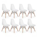 Ver imagem 1 de Kit com 8 Cadeiras Eiffel Charles Eames Dkr Base de Madeira, Cor Branca