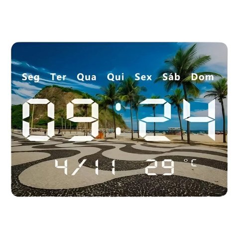 Relogio de Parede Digital LED Decorativo Copacabana Rj USB