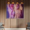 Quadro Decorativo Tela Canvas Conceito Nu Artistico com Moldura e Vidro Prata - 120x80 Cm - 2