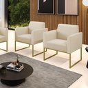 Ver imagem 3 de Kit 2 Poltronas Base Industrial Dourado Marisa Corino D03 - D\'rossi Cor Preto