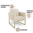Ver imagem 7 de Kit 2 Poltronas Base Industrial Dourado Marisa Corino D03 - D\'rossi Cor Preto