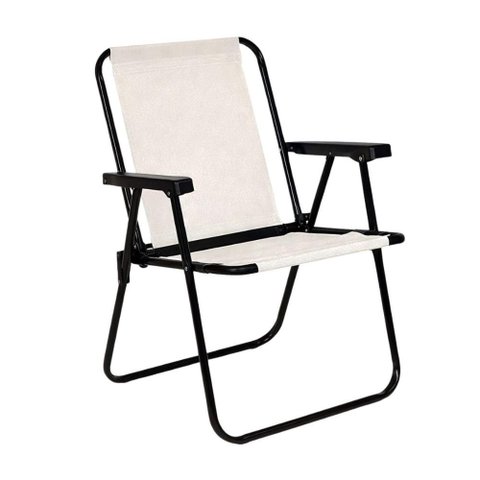 Cadeira de Praia Alta Sannet Aço 110kg Cores Mor Cor:branco