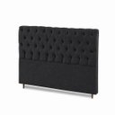 Ver imagem 4 de Cabeceira para Cama Casal King Estofada Capitonê Luna Vilajo em Suede Preto – 1,93 m