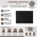 Ver imagem 7 de Cabeceira para Cama Casal King Estofada Capitonê Luna Vilajo em Suede Preto – 1,93 m