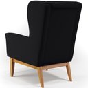 Ver imagem 6 de Poltrona Decorativa Fixa Base de Madeira Milena D02 Veludo Preto B-300 - Lyam Decor