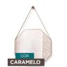 Espelho Decorativo Octogonal 40cm com Alça - Caramelo - 2