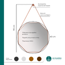 Ver imagem 4 de Espelho Decorativo Octogonal 40cm com Alça - Caramelo