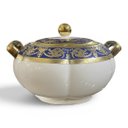 Ver imagem 5 de Jogo de Aparelho de Jantar em Porcelana Azul, Branco e Dourado 62 Peças 45x63x57cm