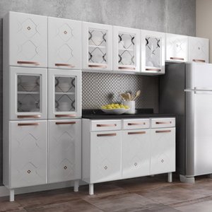 Cozinha de Aço Completa Mirage New 14 Portas 3 Gavetas Branco 815471 - Telasul
