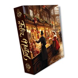 Caixa Livro Decor Natal Aquarela Vintage - Grande 24x32x5cm - 3