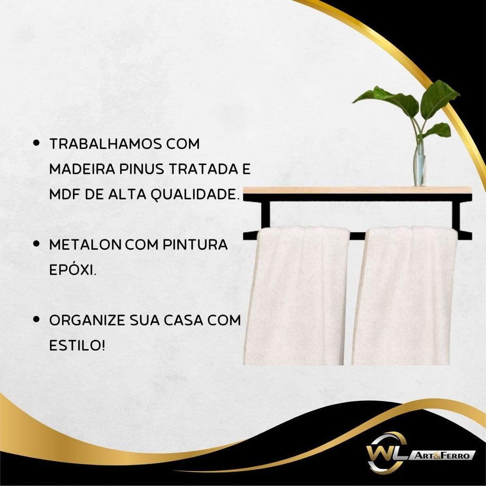 Toalheiro para Banheiro Pinus Amadeirado 50cm - 3