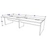 Plataforma de Trabalho 4 Lugares 1,80m X 1,20m Pé Painel F5 Cor:nogal com Preto - 3