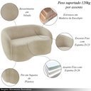 Ver imagem 3 de Sofá Decorativo 1,80cm 2 Lugares Íbis Veludo Bege G33 - Gran Belo