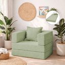 Ver imagem 1 de Poltrona Cama Modular Mold Boucle Reclinável Verde Claro com Almofada Loja Sheep