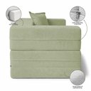 Ver imagem 3 de Poltrona Cama Modular Mold Boucle Reclinável Verde Claro com Almofada Loja Sheep