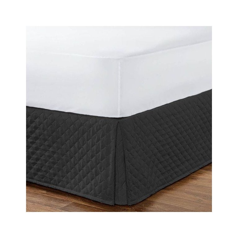 Saia para Cama Box Solteiro Matelada - Preto - Preto