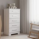 Ver imagem 1 de Cômoda para Quarto 5 Gavetas em MDP Carol Branco