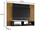 Ver imagem 1 de Painel para Televisão Ripado com Nicho Navi - Preto Ripado