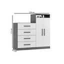 Ver imagem 2 de Cômoda Casal Áurea C/ 2 Portas e 4 Gavetas Amendola/off White - Demóbile