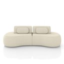 Ver imagem 7 de Sofá Sala de Estar Modulado França 280cm Encosto Articulável com Almofadas Bouclê Offwhite G45 - Gra