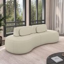 Ver imagem 1 de Sofá Sala de Estar Modulado França 280cm Encosto Articulável com Almofadas Bouclê Offwhite G45 - Gra