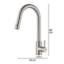 Ver imagem 6 de Torneira Misturador Monocomando Cozinha Gourmet de Bancada Extensível Aço Inox 304 Prata Brinovar