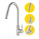Ver imagem 2 de Torneira Misturador Monocomando Cozinha Gourmet de Bancada Extensível Aço Inox 304 Prata Brinovar