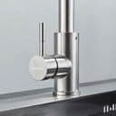 Ver imagem 4 de Torneira Misturador Monocomando Cozinha Gourmet de Bancada Extensível Aço Inox 304 Prata Brinovar