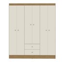 Ver imagem 3 de Guarda Roupa Casal 6 Portas 2 Gavetas Touch - Freijó/off White