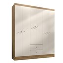 Ver imagem 2 de Guarda Roupa Casal 6 Portas 2 Gavetas Touch - Freijó/off White
