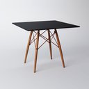 Ver imagem 1 de Mesa Eiffel Cobre Tampo de Madeira Quadrada 90cm Preto Preto