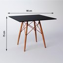 Ver imagem 2 de Mesa Eiffel Cobre Tampo de Madeira Quadrada 90cm Preto Preto