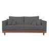 Sofá Living 2 Lugares Suede Resistente Madeira e Almofadas - 4